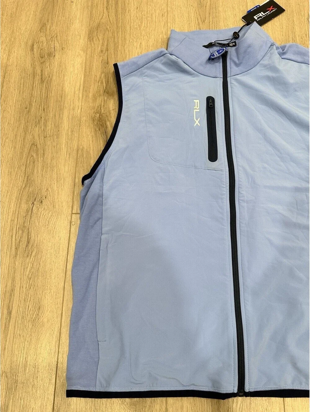 NWT Ralph Lauren RLX Golf Full Zip Wicking Stretch Vest Blue Men's Size 2XL